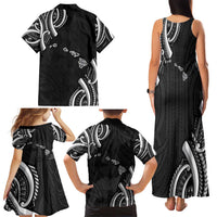 Traditional Art Hawaiian Kakau Tattoos Family Matching Tank Maxi Dress and Hawaiian Shirt White LT03 - Polynesian Pride