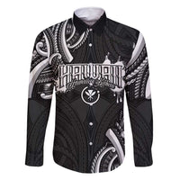 Traditional Art Hawaiian Kakau Tattoos Family Matching Tank Maxi Dress and Hawaiian Shirt White LT03 Dad's Shirt - Long Sleeve White - Polynesian Pride