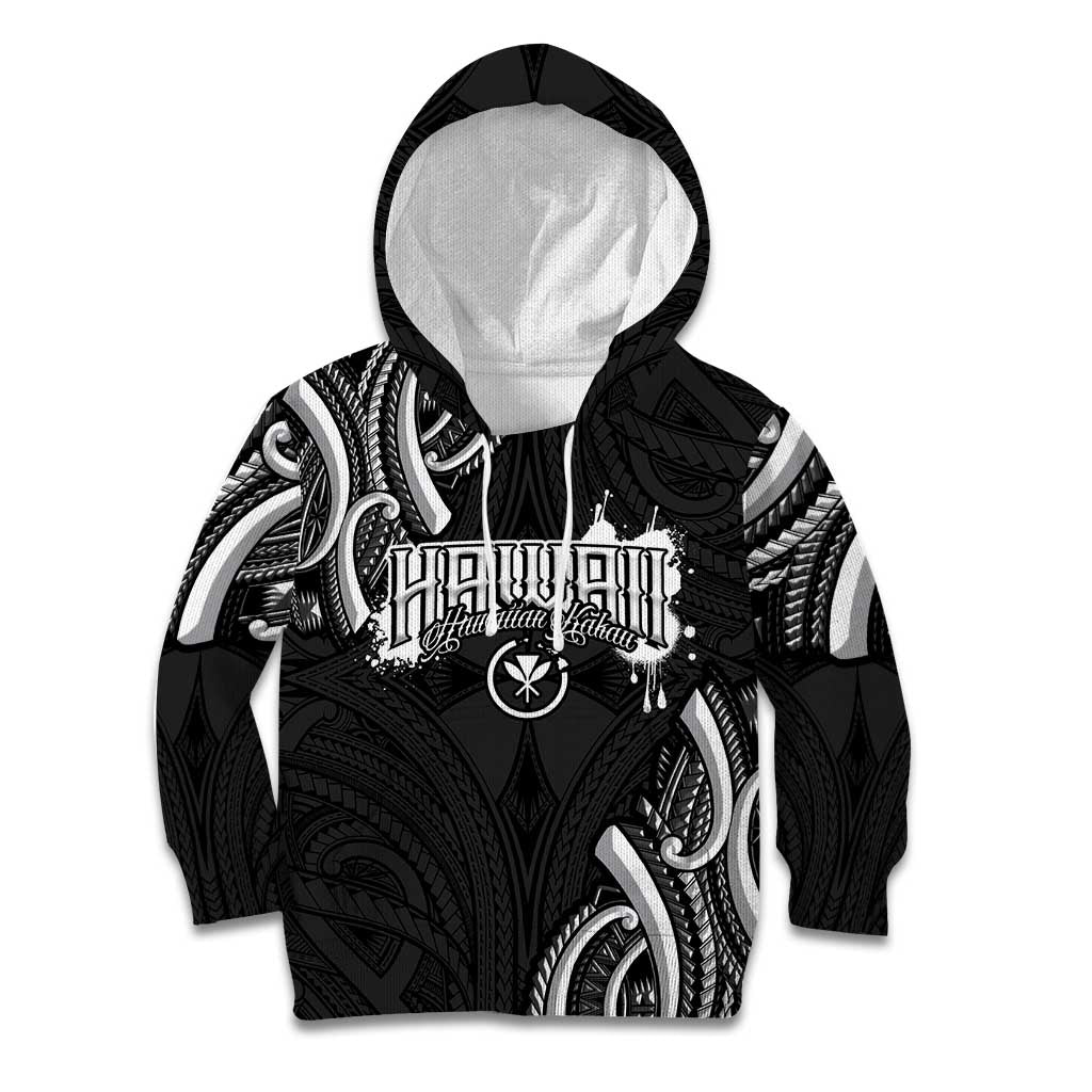 Traditional Art Hawaiian Kakau Tattoos Kid Hoodie White - Polynesian Pride