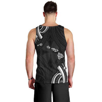Traditional Art Hawaiian Kakau Tattoos Men Tank Top White - Polynesian Pride