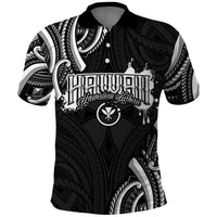 Traditional Art Hawaiian Kakau Tattoos Polo Shirt White - Polynesian Pride