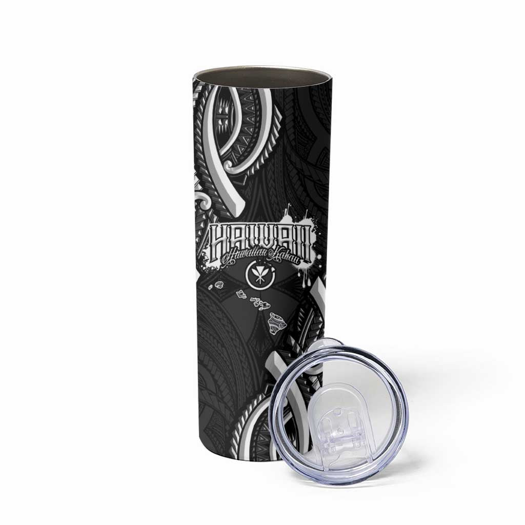 Traditional Art Hawaiian Kakau Tattoos Skinny Tumbler White - Polynesian Pride