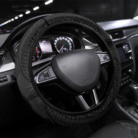 Traditional Art Hawaiian Kakau Tattoos Steering Wheel Cover White - Polynesian Pride