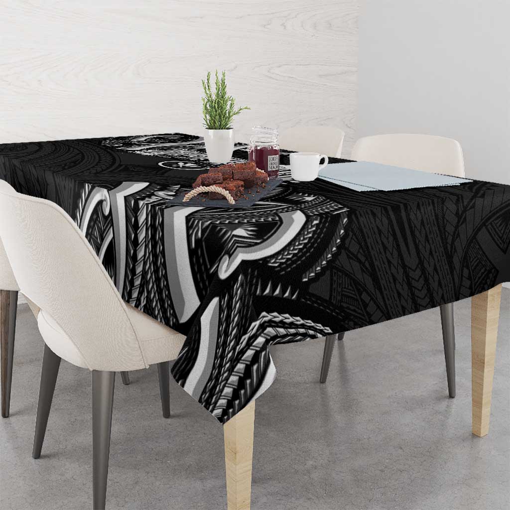 Traditional Art Hawaiian Kakau Tattoos Tablecloth White - Polynesian Pride