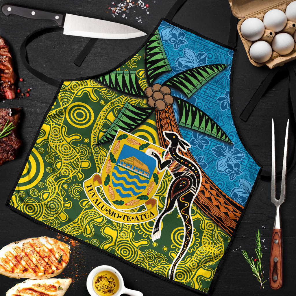Tuvalu and Australia Together Apron Tapa Pattern and Aboriginal mix Culture