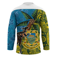 Tuvalu and Australia Together Hockey Jersey Tapa Pattern and Aboriginal mix Culture
