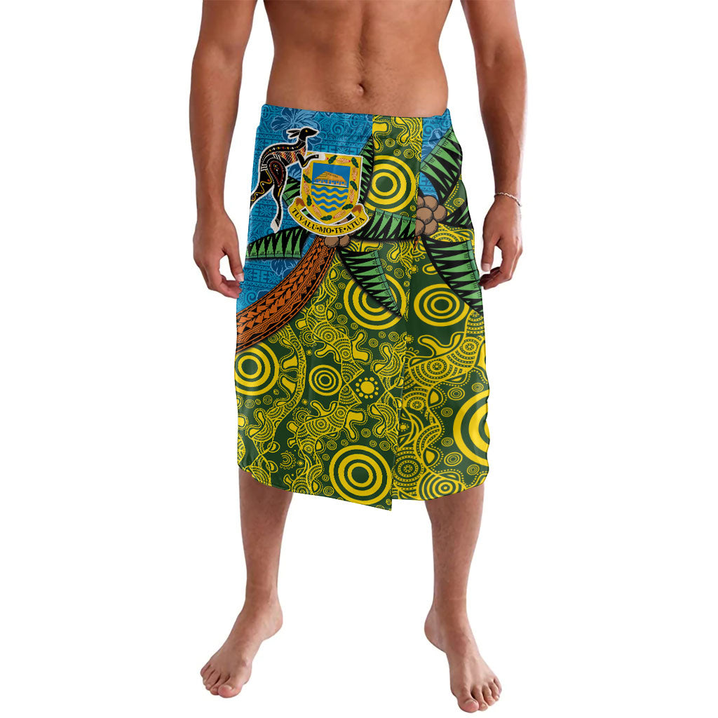 Tuvalu and Australia Together Lavalava Tapa Pattern and Aboriginal mix Culture LT03 Multicolor - Polynesian Pride