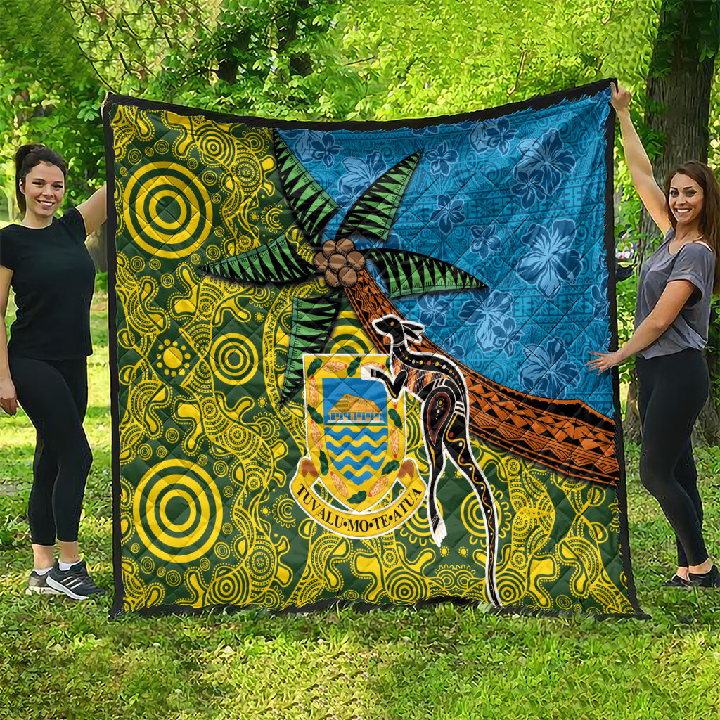 Tuvalu and Australia Together Quilt Tapa Pattern and Aboriginal mix Culture