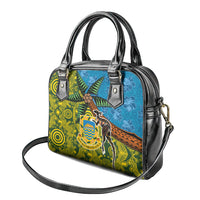 Tuvalu and Australia Together Shoulder Handbag Tapa Pattern and Aboriginal mix Culture