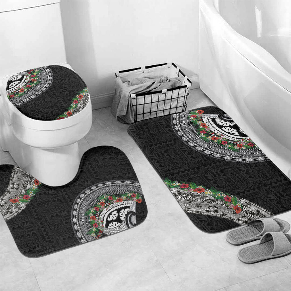 Fiji Hibiscus Bathroom Set Tapa Masi Motifs with Tropical Plants