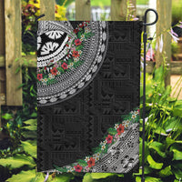 Fiji Hibiscus Garden Flag Tapa Masi Motifs with Tropical Plants