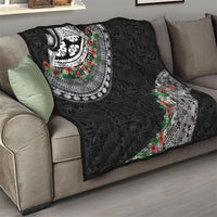 Fiji Hibiscus Quilt Tapa Masi Motifs with Tropical Plants