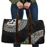 Fiji Hibiscus Travel Bag Tapa Masi Motifs with Tropical Plants