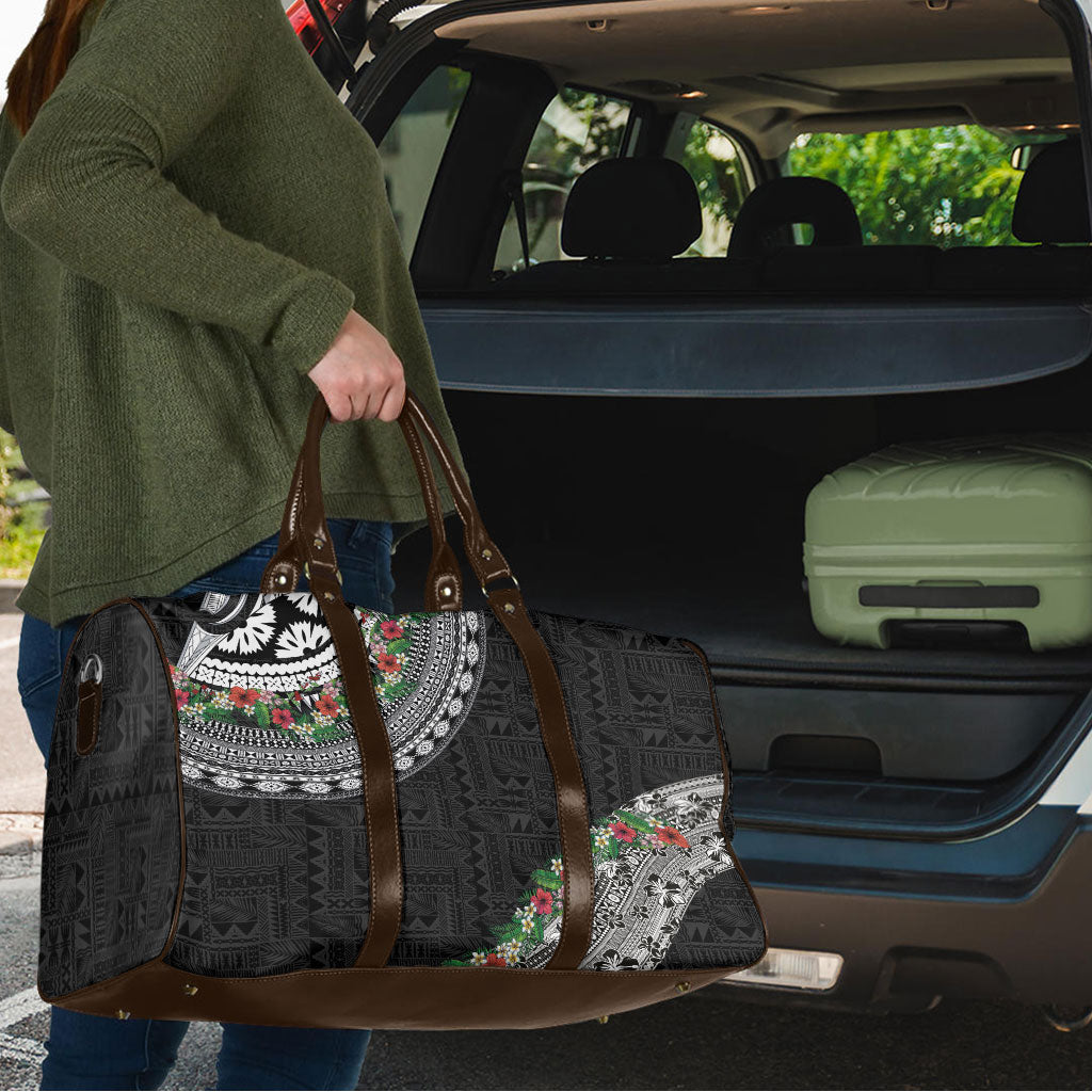 Fiji Hibiscus Travel Bag Tapa Masi Motifs with Tropical Plants