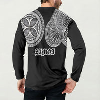 Samoa Traditional Tattoo Button Sweatshirt Tribal Tatau Pattern