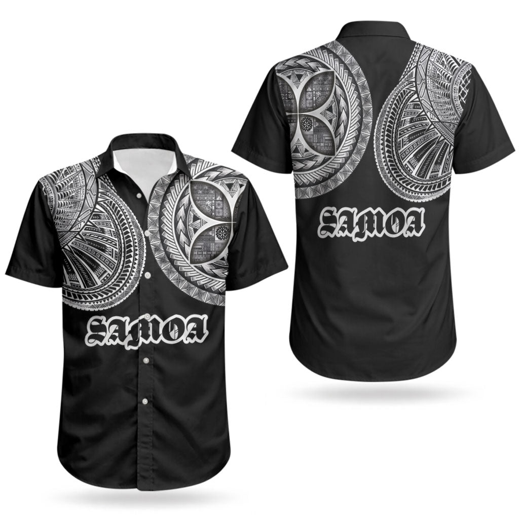 Samoa Traditional Tattoo Couples Matching Mermaid Dress and Hawaiian Shirt Tribal Tatau Pattern