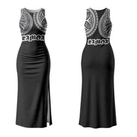 Samoa Traditional Tattoo Couples Matching Tank Maxi Dress and Hawaiian Shirt Tribal Tatau Pattern