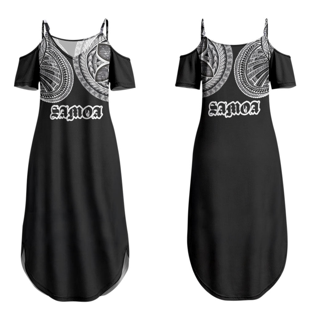 Samoa Traditional Tattoo Family Matching Summer Maxi Dress and Hawaiian Shirt Tribal Tatau Pattern