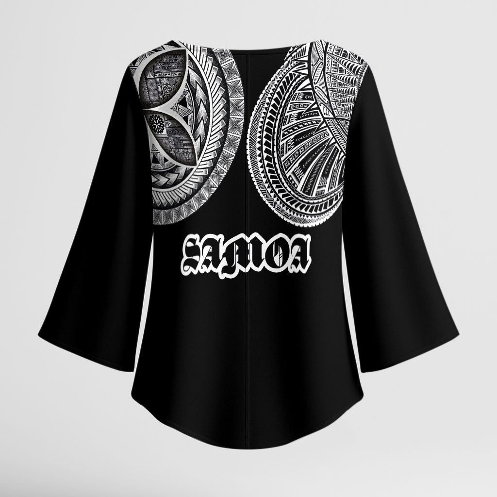 Samoa Traditional Tattoo Kimono Sleeve Blouse Tribal Tatau Pattern