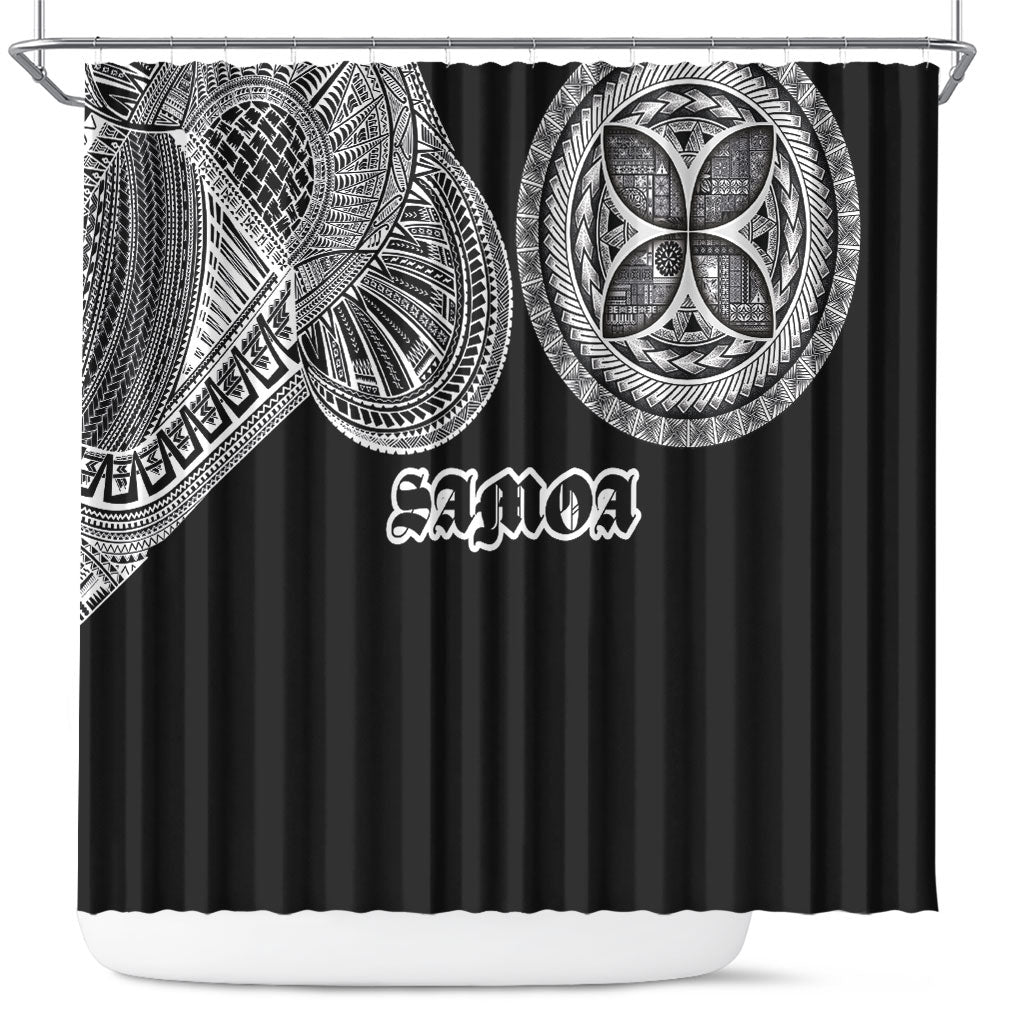 Samoa Traditional Tattoo Shower Curtain Tribal Tatau Pattern