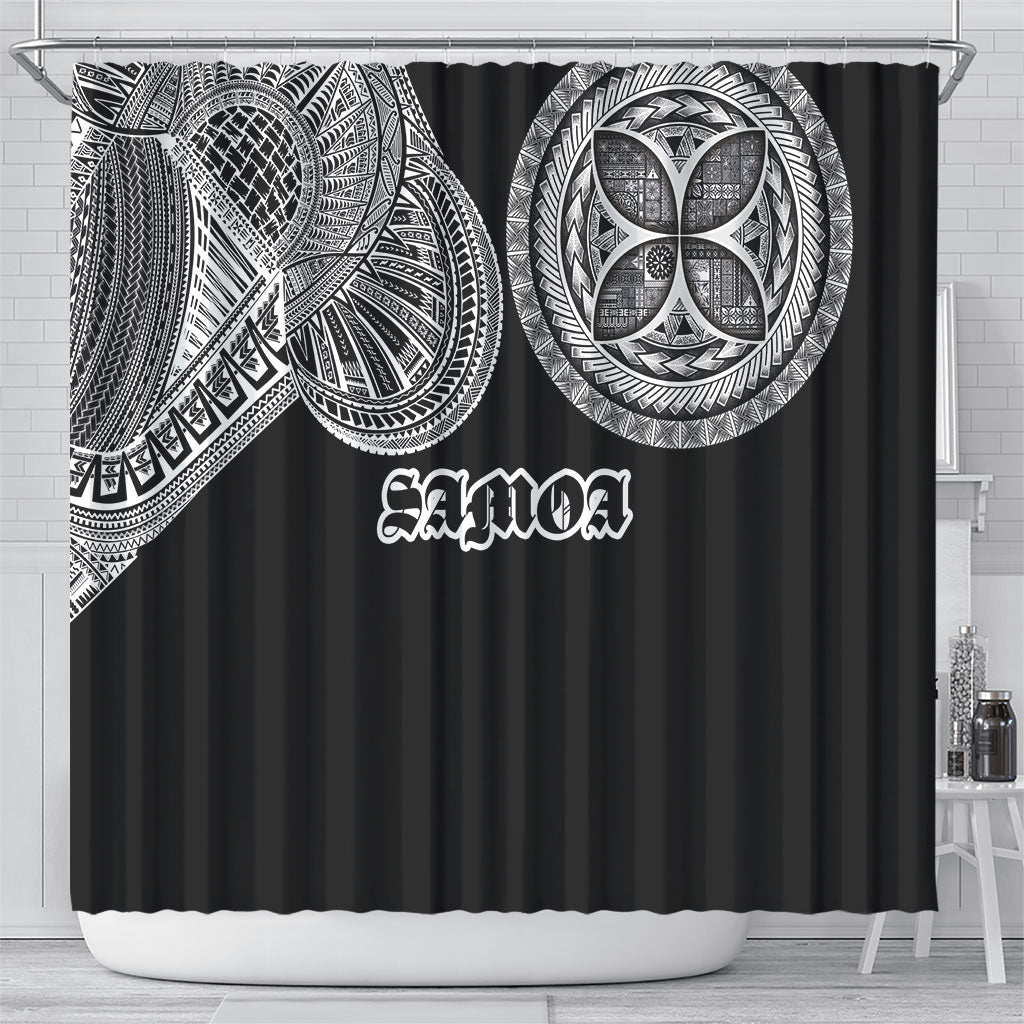 Samoa Traditional Tattoo Shower Curtain Tribal Tatau Pattern