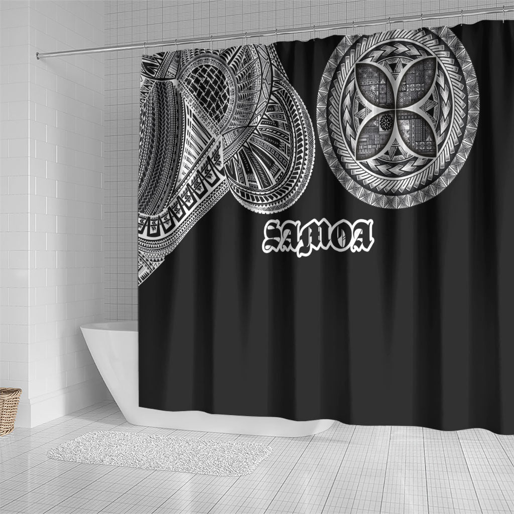 Samoa Traditional Tattoo Shower Curtain Tribal Tatau Pattern