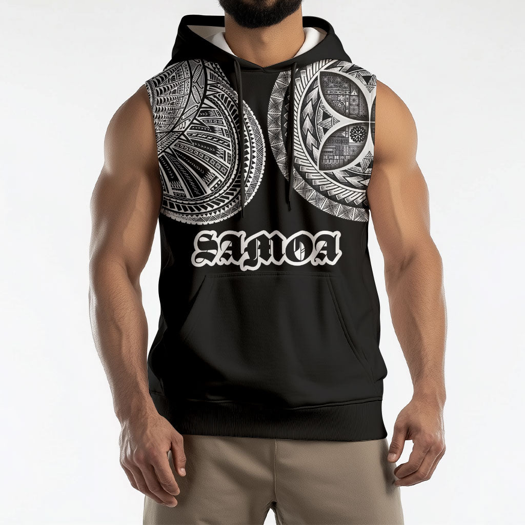 Samoa Traditional Tattoo Sleeveless Hoodie Tribal Tatau Pattern