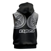 Samoa Traditional Tattoo Sleeveless Zip Hoodie Tribal Tatau Pattern