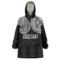 Samoa Traditional Tattoo Wearable Blanket Hoodie Tribal Tatau Pattern