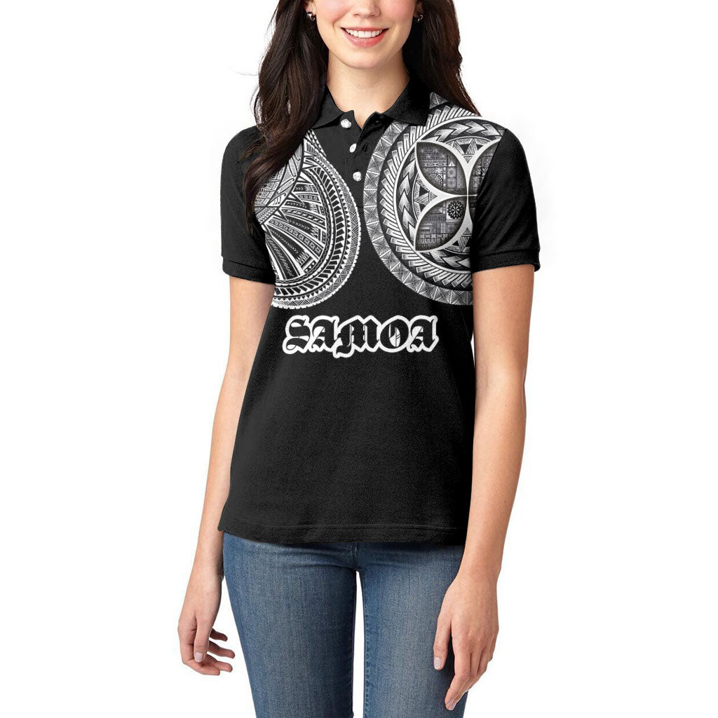 Samoa Traditional Tattoo Women Polo Shirt Tribal Tatau Pattern