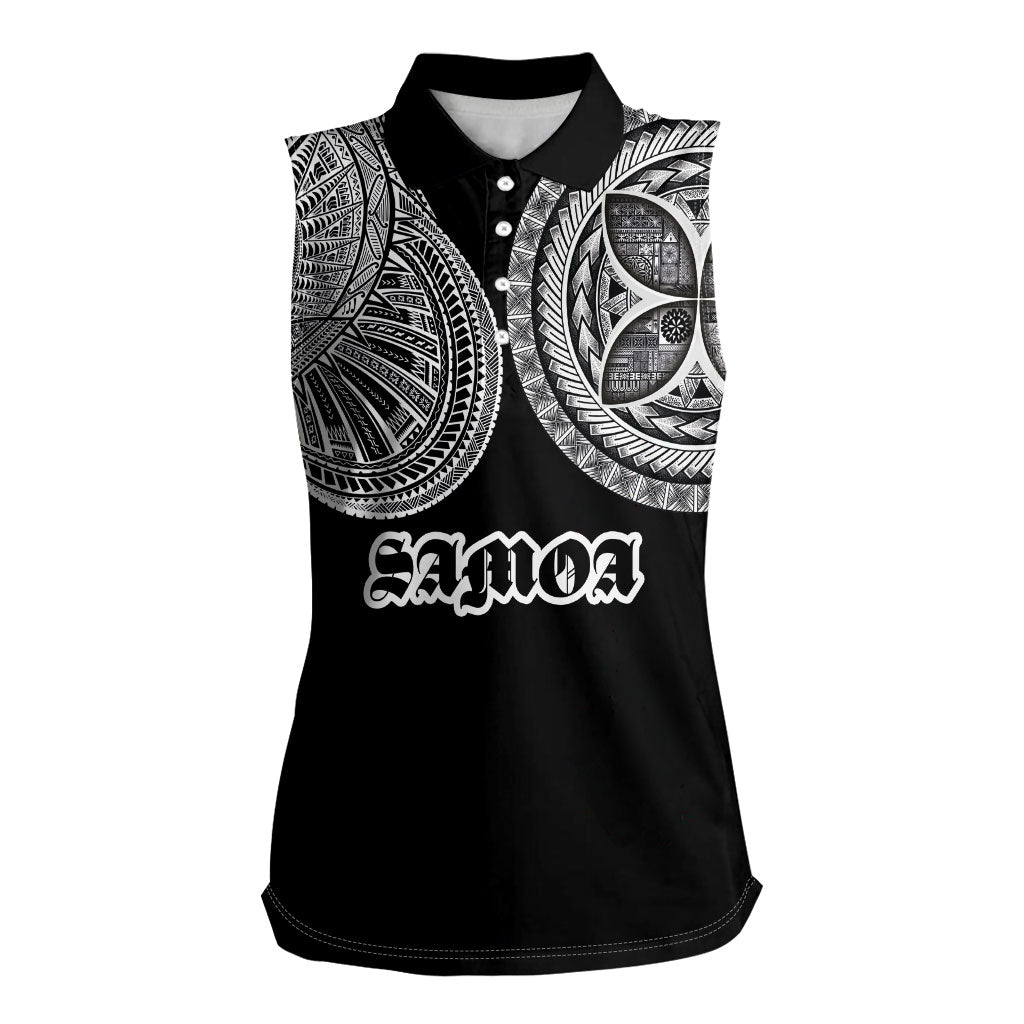 Samoa Traditional Tattoo Women Sleeveless Polo Shirt Tribal Tatau Pattern