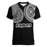 Samoa Traditional Tattoo Women V-Neck T-Shirt Tribal Tatau Pattern