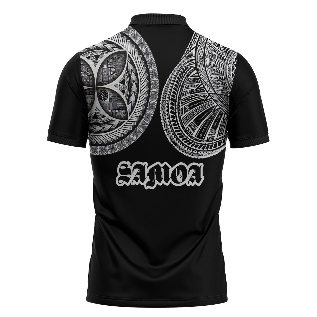 Samoa Traditional Tattoo Zipper Polo Shirt Tribal Tatau Pattern