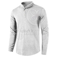 Samoa Lotu Tamaiti Button Sweatshirt Tribal Tatau with Siapo Pattern