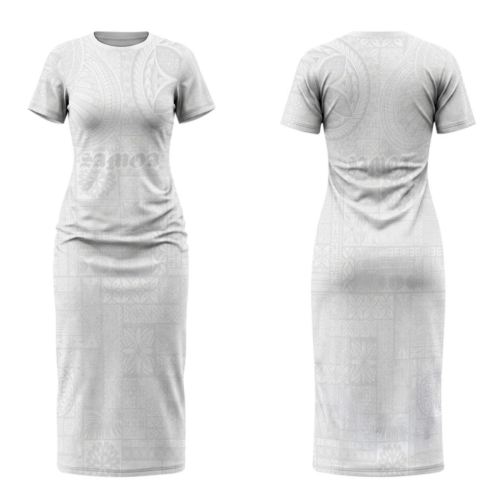 Samoa Lotu Tamaiti Family Matching Short Sleeve Bodycon Dress and Hawaiian Shirt Tribal Tatau with Siapo Pattern