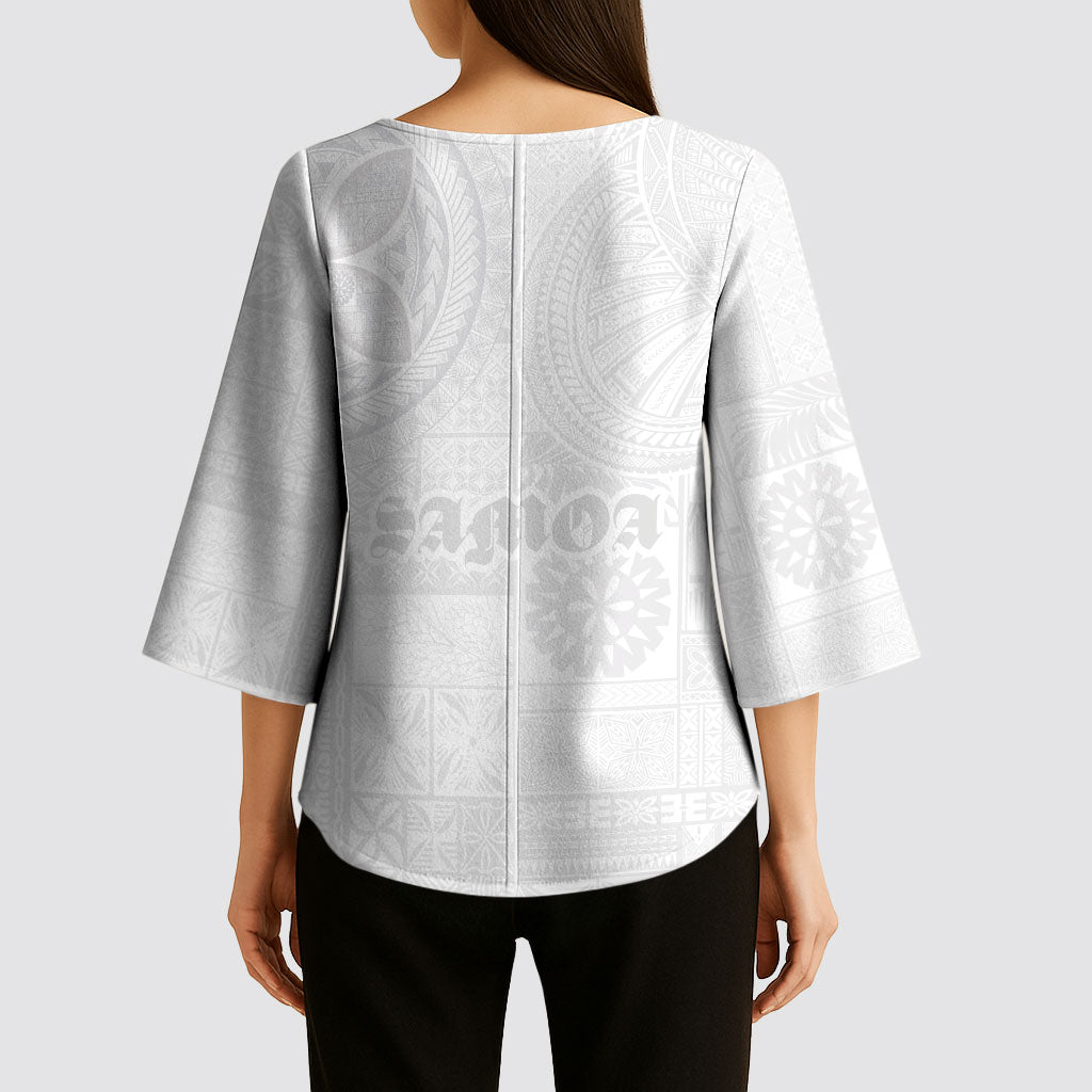 Samoa Lotu Tamaiti Kimono Sleeve Blouse Tribal Tatau with Siapo Pattern