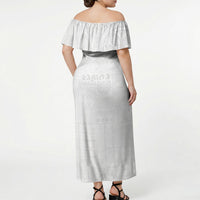 Samoa Lotu Tamaiti Off Shoulder Maxi Dress Tribal Tatau with Siapo Pattern