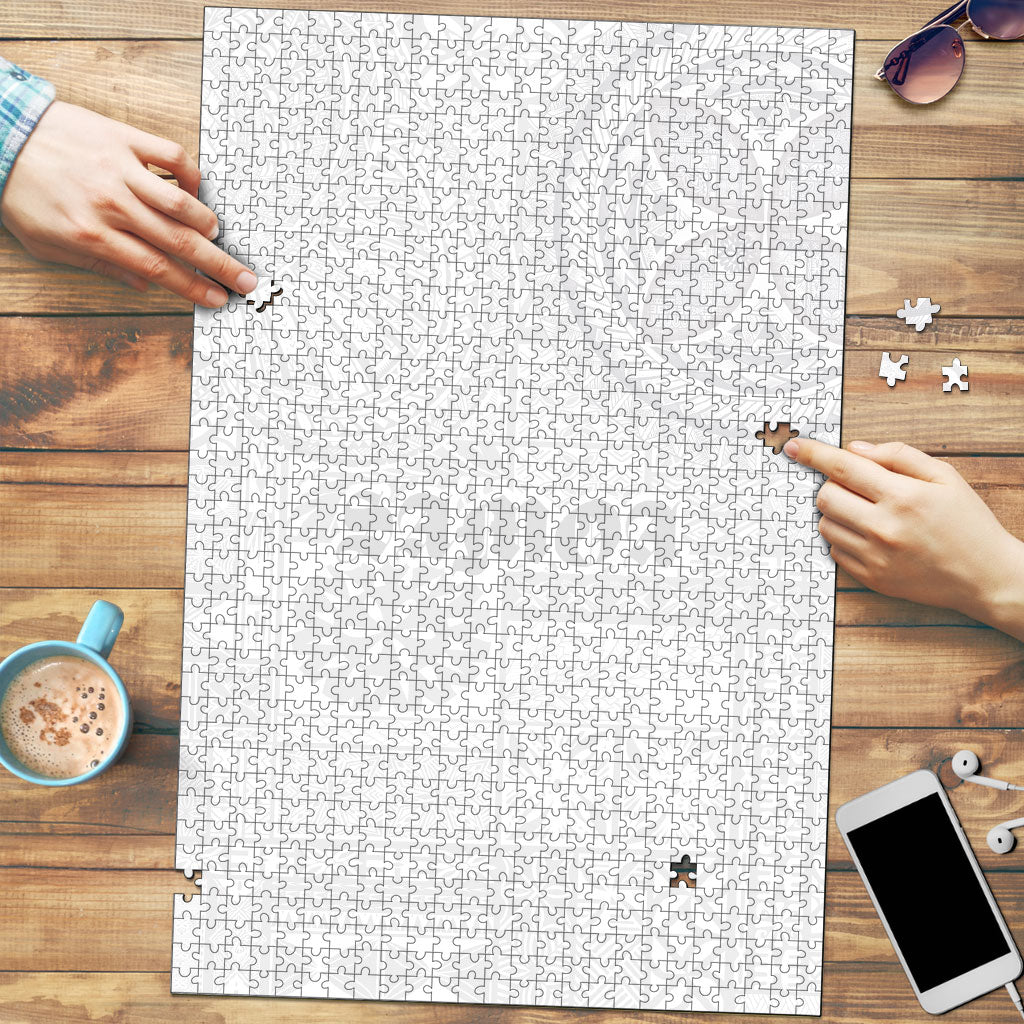 Samoa Lotu Tamaiti Puzzle Tribal Tatau with Siapo Pattern LT03 White - Polynesian Pride
