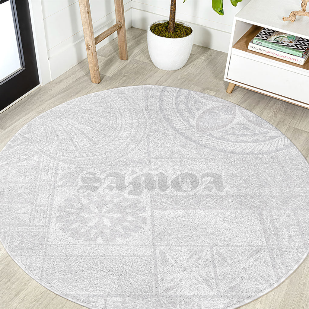Samoa Lotu Tamaiti Round Carpet Tribal Tatau with Siapo Pattern