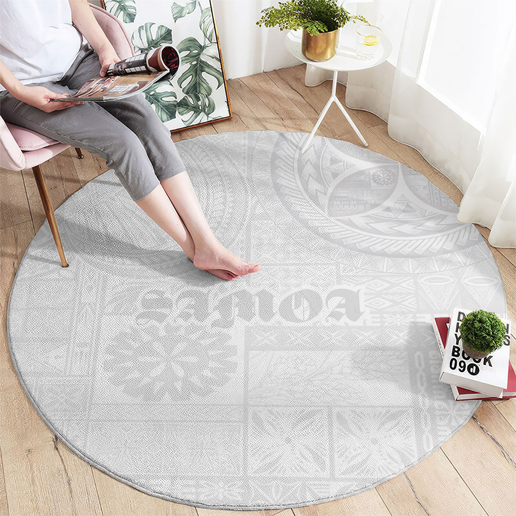 Samoa Lotu Tamaiti Round Carpet Tribal Tatau with Siapo Pattern