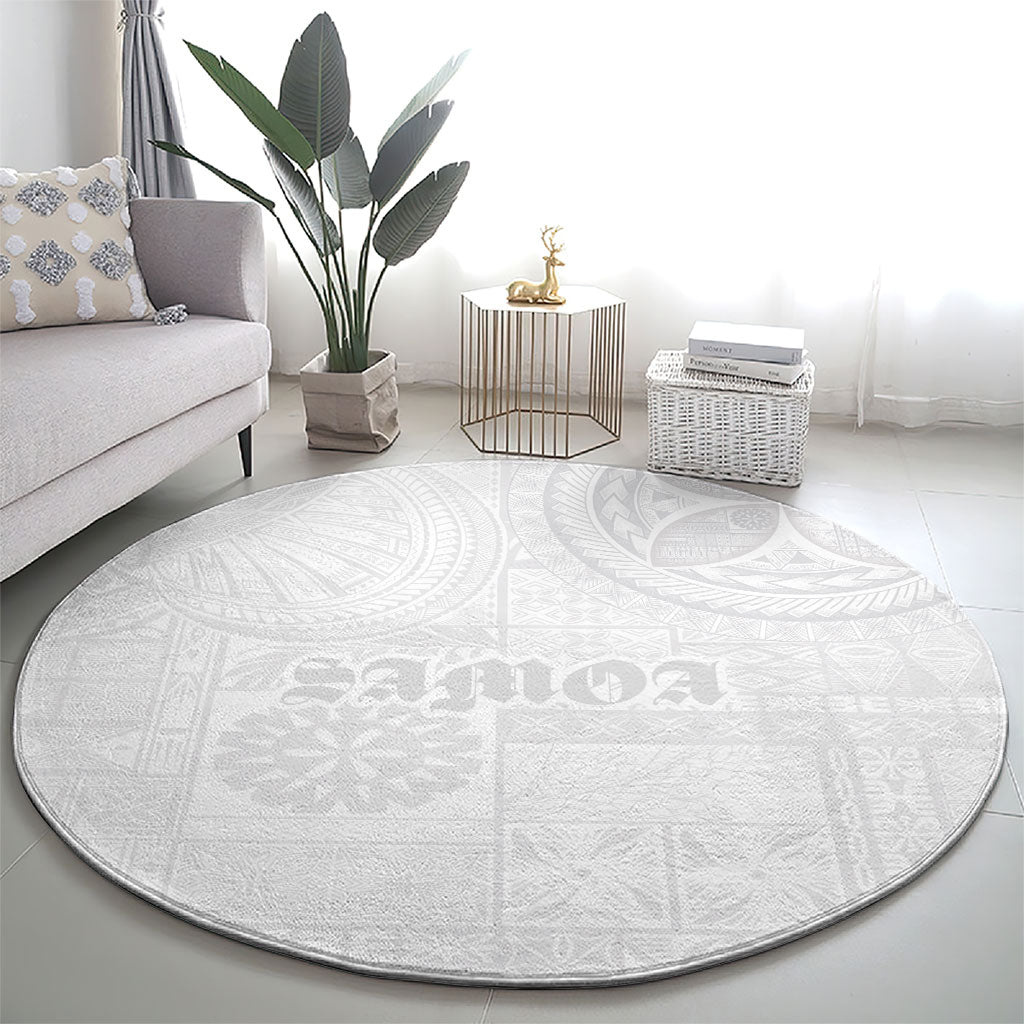 Samoa Lotu Tamaiti Round Carpet Tribal Tatau with Siapo Pattern