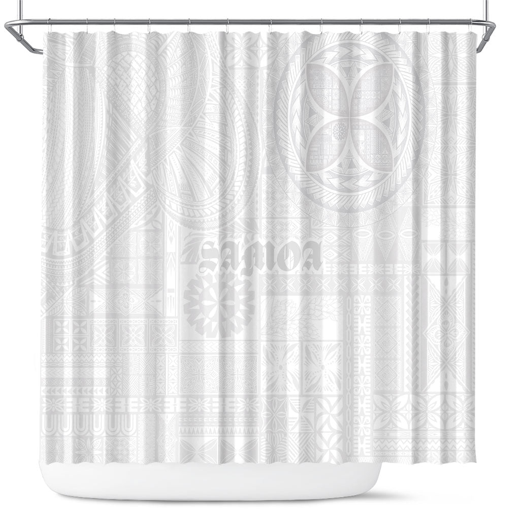 Samoa Lotu Tamaiti Shower Curtain Tribal Tatau with Siapo Pattern