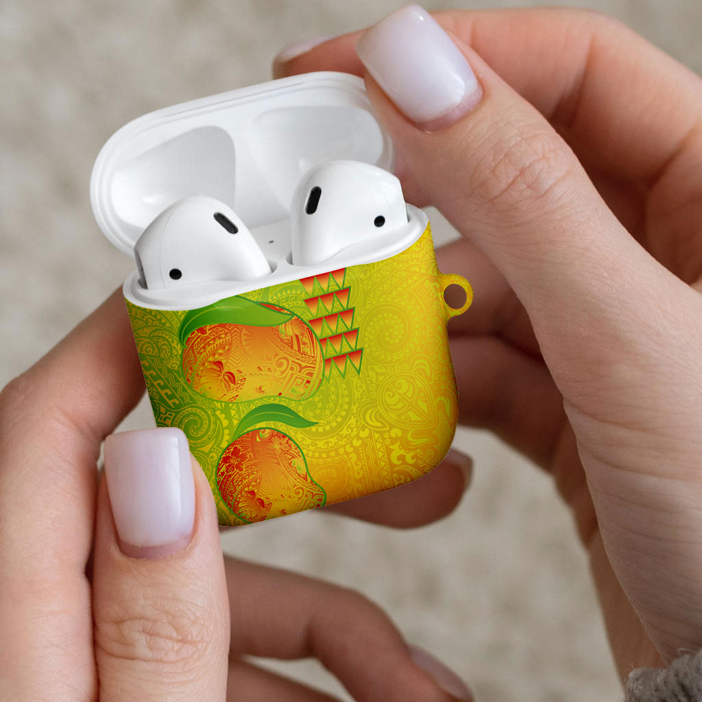 Hawaiian Mango AirPods Case Polynesian Art Pattern and Kakau Tattoo
