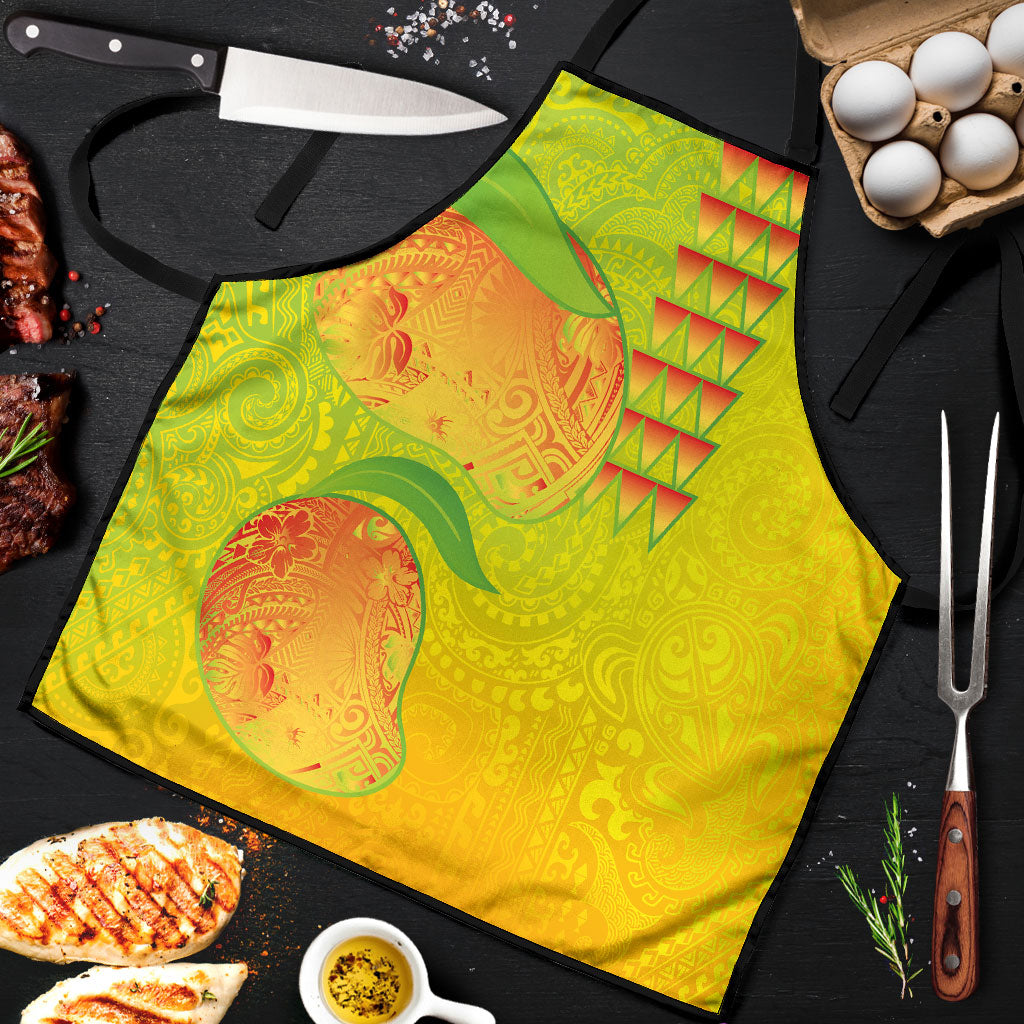 Hawaiian Mango Apron Polynesian Art Pattern and Kakau Tattoo
