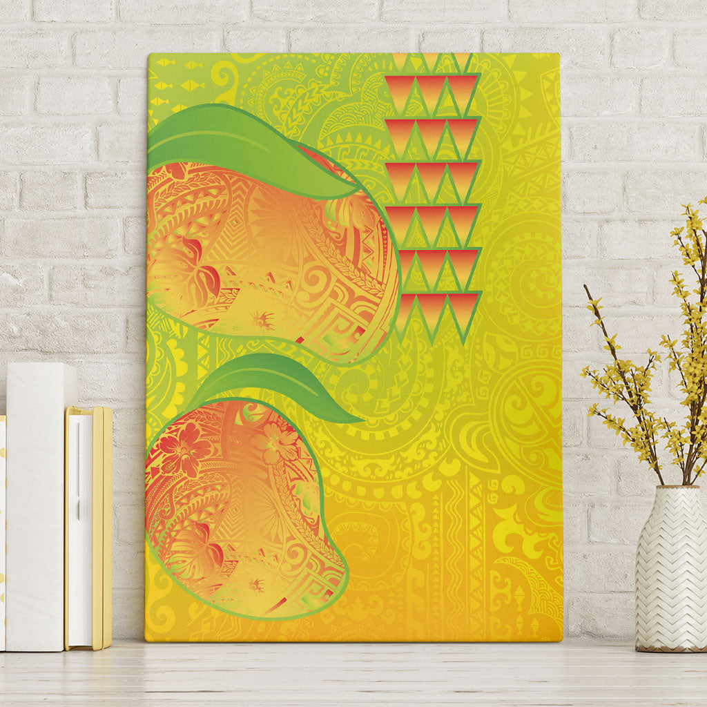 Hawaiian Mango Canvas Wall Art Polynesian Art Pattern and Kakau Tattoo