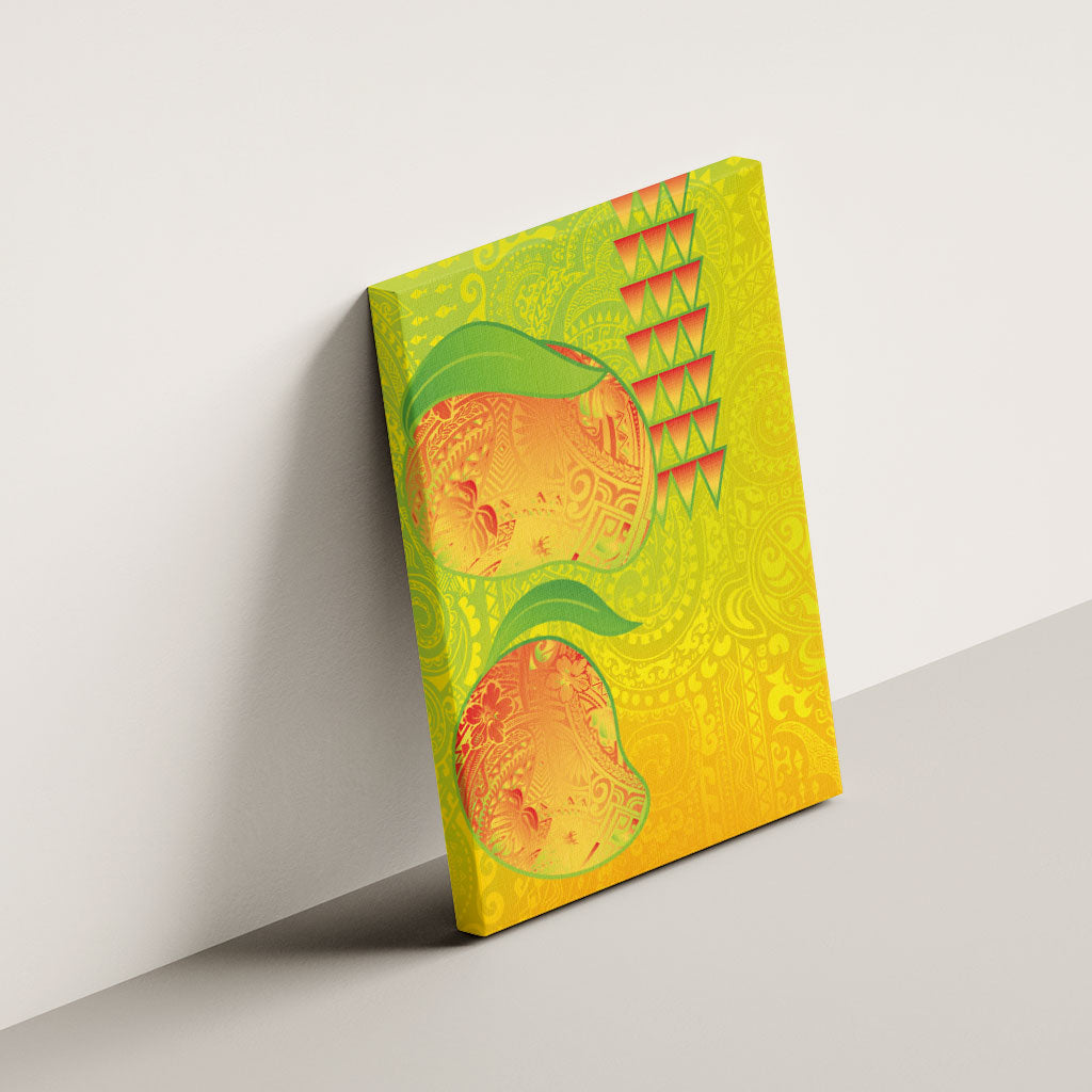Hawaiian Mango Canvas Wall Art Polynesian Art Pattern and Kakau Tattoo