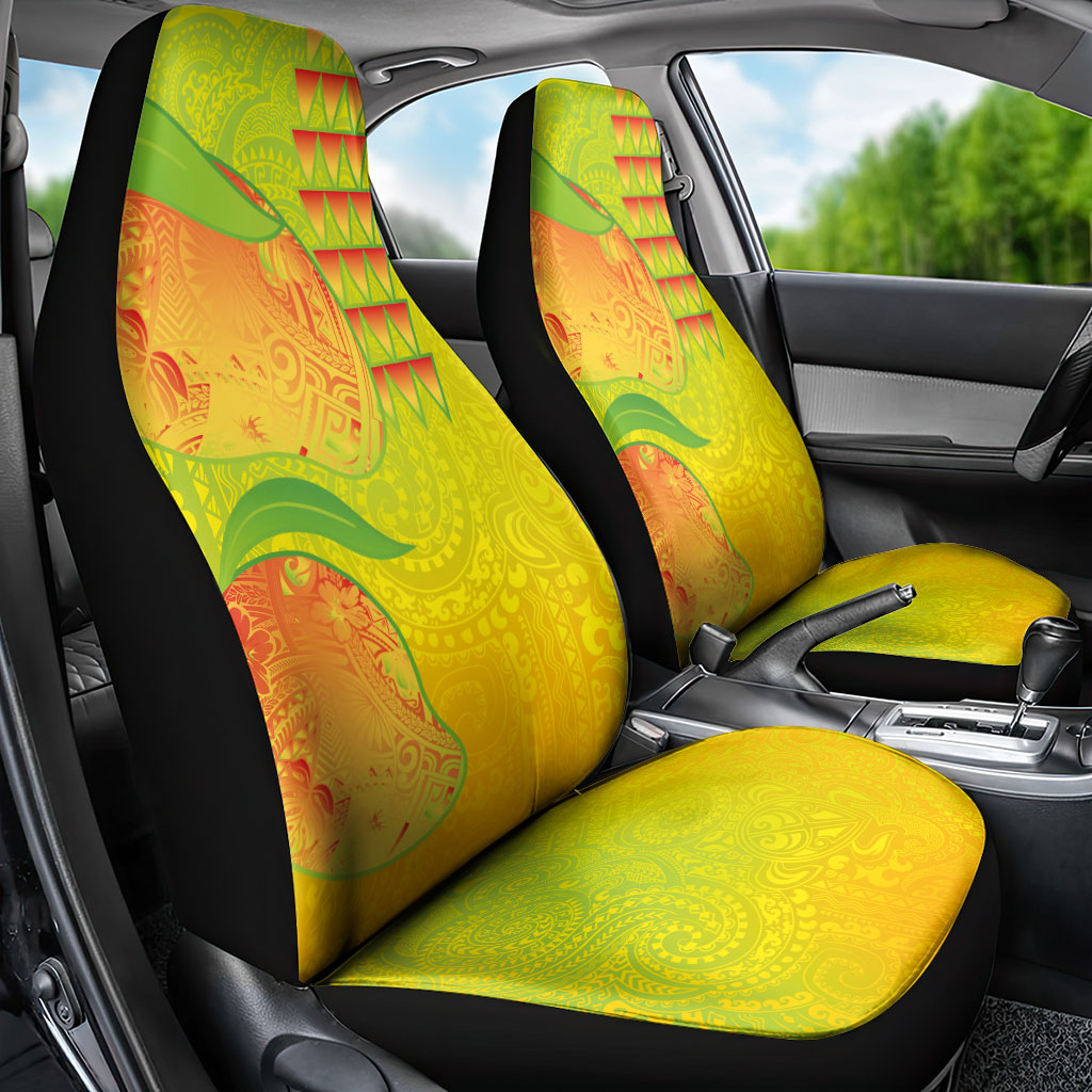 Hawaiian Mango Car Seat Cover Polynesian Art Pattern and Kakau Tattoo