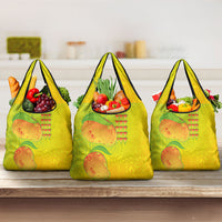 Hawaiian Mango Grocery Bag Polynesian Art Pattern and Kakau Tattoo