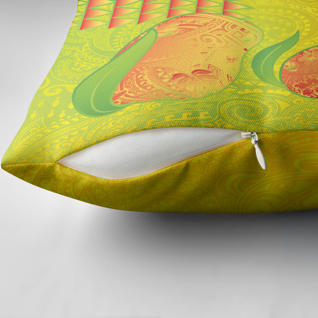 Hawaiian Mango Pillow Cover Polynesian Art Pattern and Kakau Tattoo