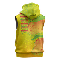 Hawaiian Mango Sleeveless Hoodie Polynesian Art Pattern and Kakau Tattoo
